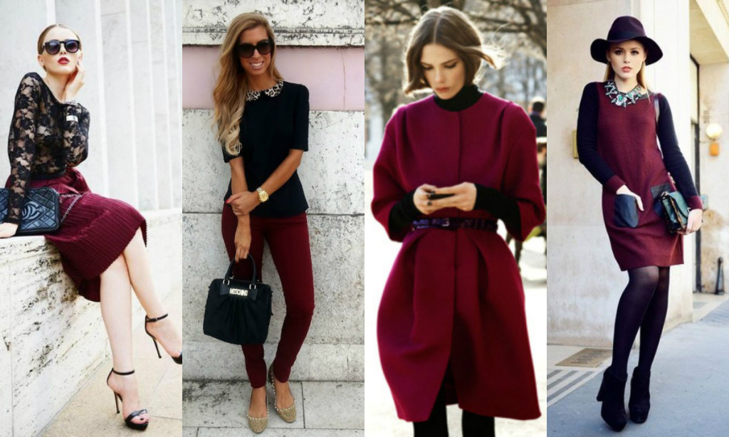 Как правильно сочетать бордовый цвет в одежде